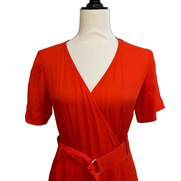 A.L.C. Claire Red Silk Wrap Handkerchief Midi Dress Size 2 NWT $575 - Picture 5 of 15